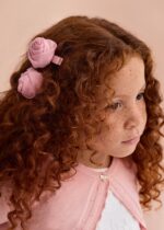 Abel & Lula Σετ Τσιμπιδάκια Μαλλιών με Λουλούδι από Γάζα για Κορίτσι Ροζ 26-05469-078