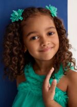 Abel & Lula Σετ Τσιμπιδάκια Μαλλιών με Λουλούδι Πλισέ για Κορίτσι Πετρόλ 26-05467-066