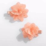 Abel & Lula Σετ Τσιμπιδάκια Μαλλιών με Λουλούδι Πλισέ για Κορίτσι Ροδακινί 26-05467-065