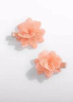 Abel & Lula Σετ Τσιμπιδάκια Μαλλιών με Λουλούδι Πλισέ για Κορίτσι Ροδακινί 26-05467-065