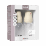 Bibs Σετ 2 Πλαστικά Μπιμπερό 150ml με Θηλή Σιλικόνης για 0+ μηνών αργής Ροής για Αγόρι Εκρού 26-51161216-Ivory-Slow-150ml