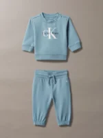Calvin Klein Βρεφικό Σετ φούτερ με στρογγυλή λαιμόκοψη και λογότυπο για Αγόρι Γκρι LV1CKTJI13-CDP-Citadel
