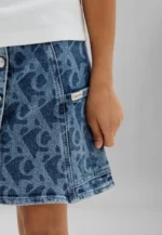 Calvin Klein Παιδική Τζιν φούστα με Κουμπιά για Κορίτσι Μπλε LVCKTJC30G-1AA-Beckfordblue-Aop - Image 3