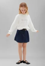Calvin Klein Παιδική Πλισέ τζιν φούστα Mini Me για Κορίτσι Μαύρο LVCKTJC33G-1BK-Black-Blue-Stone-Wash