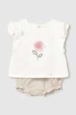 Mayoral Newborn Βρεφικό Σετ Παντελόνι Κοντό για Κορίτσι Μπεζ 26-01289-060