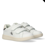 Calvin Klein Παιδικό Αθλητικό Παπούτσι Sneaker με Σκρατς για Κορίτσι Εκρού V1X9-83440-1355-Y631-WHITE-BLACK-MILK