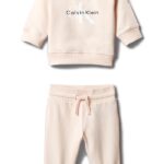 Calvin Klein Βρεφικό Σετ φούτερ με στρογγυλή λαιμόκοψη και λογότυπο για Κορίτσι Ροζ LV1CKTJI13-T0R-Mangano-Calcite