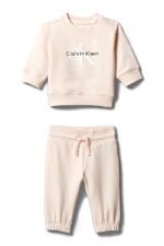 Calvin Klein Βρεφικό Σετ φούτερ με στρογγυλή λαιμόκοψη και λογότυπο για Κορίτσι Ροζ LV1CKTJI13-T0R-Mangano-Calcite