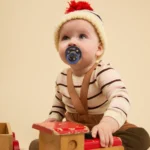 Bibs βρεφική Πιπίλα Colour Holiday Train Latex Baby Blue/Steel Blue Size 1 για Αγόρι Μπλε 11043101 - Image 3