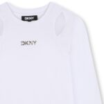 DKNY Παιδική Μπλούζα Μακρυμάνικη για Κορίτσι Λευκό D62918-10P - Image 3