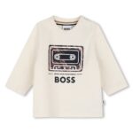 BOSS Παιδική Μπλούζα Μακρυμάνικη για Αγόρι Εκρού J53503-120