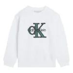 Calvin Klein Παιδικό Φούτερ με στρογγυλή λαιμόκοψη και λογότυπο για Αγόρι Λευκό LVCKTJB43B-YAF-Bright-White