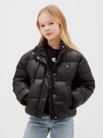 Calvin Klein Παιδικό Κοντό γυαλιστερό φουσκωτό μπουφάν για Κορίτσι Μαύρο LVCKTJM01G-BEH-Pvh-Black