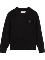 Calvin Klein Παιδικό Πλεκτό με στρογγυλή λαιμόκοψη για Αγόρι Μαύρο LVCKTJF01B-BEH-Pvh-Black