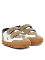 Calvin Klein Βρεφικό Αθλητικό Παπούτσι Sneaker με Σκρατς για Αγόρι Μαύρο V0B9-83438-1976-Y746-TAUPE-OFF-WHITE-BLACK