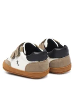 Calvin Klein Βρεφικό Αθλητικό Παπούτσι Sneaker με Σκρατς για Αγόρι Μαύρο V0B9-83438-1976-Y746-TAUPE-OFF-WHITE-BLACK - Image 4