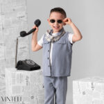 Vinteli Βαπτιστικό Σετ για Αγόρι Γκρι PRM5524